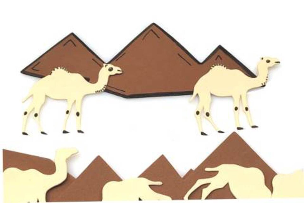 Camel & Pyramid Foam Shapes Set – 60 Pieces Egypt Theme Craft Kit for Passover Classroom Decorations, Exodus Learning & Bulletin Boards